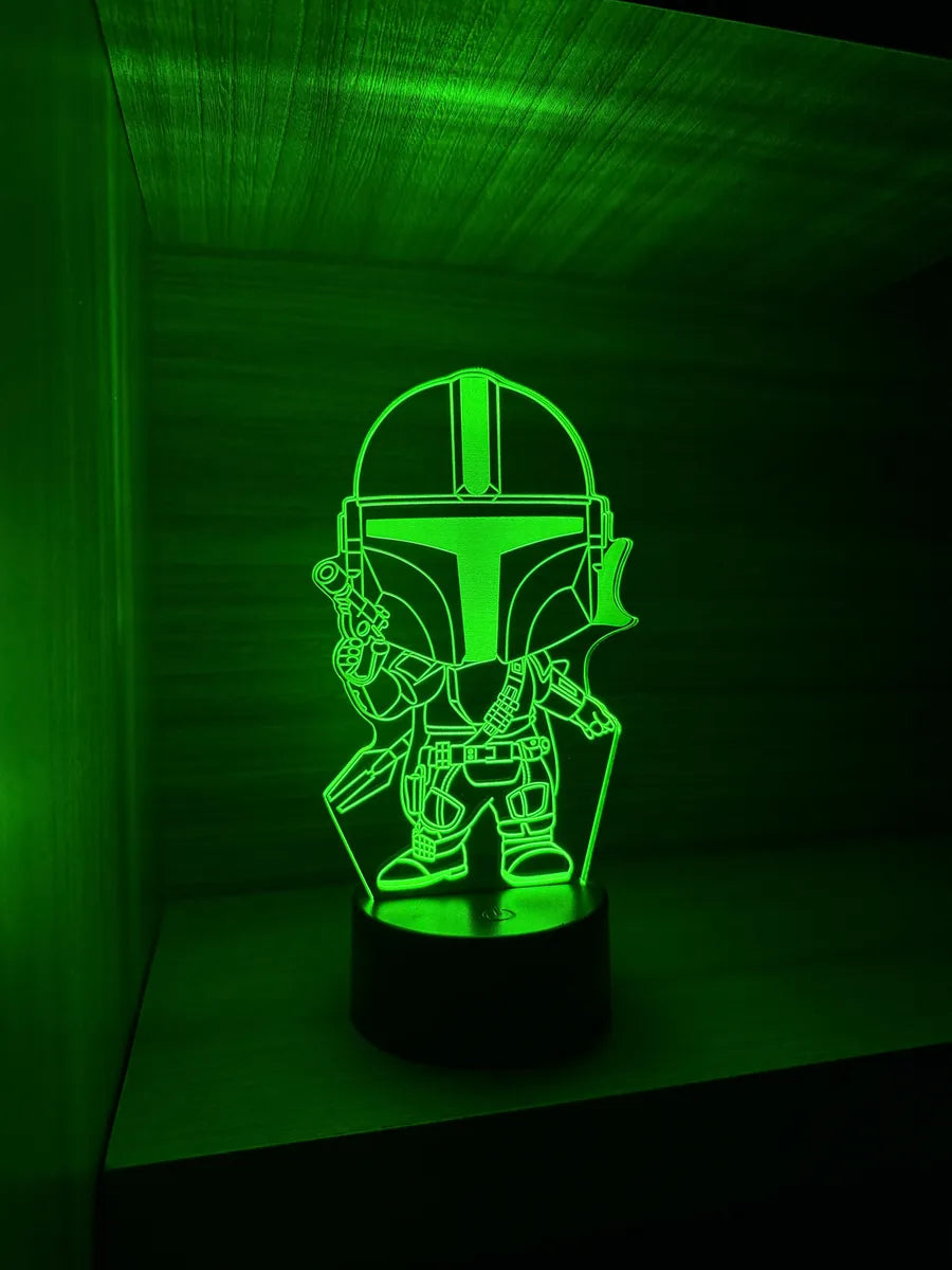 Lámpara De Noche Led The Mandalorian Decoración Regalo Negra