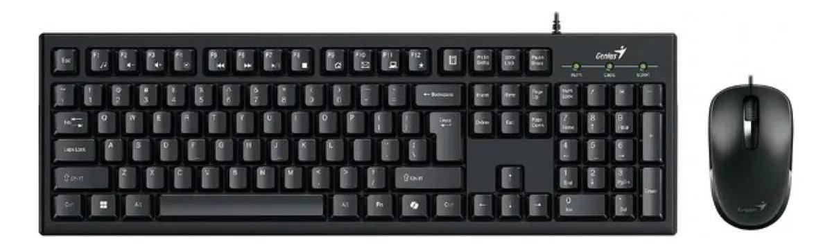 Kit Teclado Y Mouse Genius Usb Km-100se Español Mouse Negro Teclado Negro