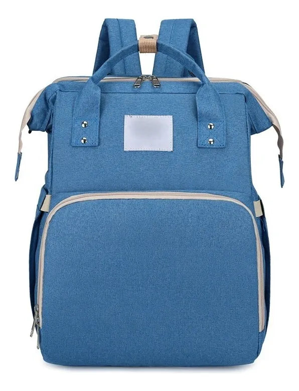 Mochila Bolso Maternal Bebé Cuna Gran Capacidad Impermeable Color Celeste