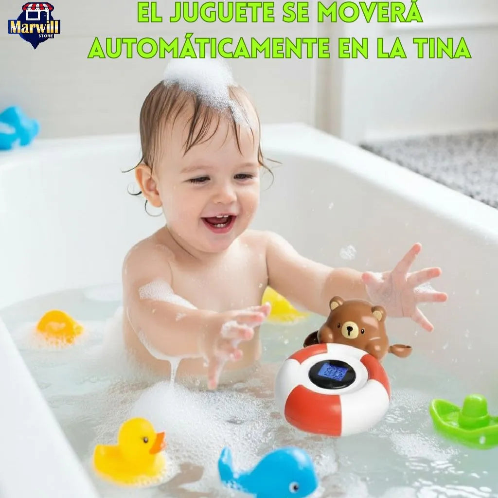 Termómetro Juguete Medición Digital Oso Baño Bebes Flotante Movimiento Diversión Seguridad Agua Bañera Grados Fahrenheit Celsius Alarma Color Temperatura Alta Baja Perfecta Material Seguro Sin Puntas