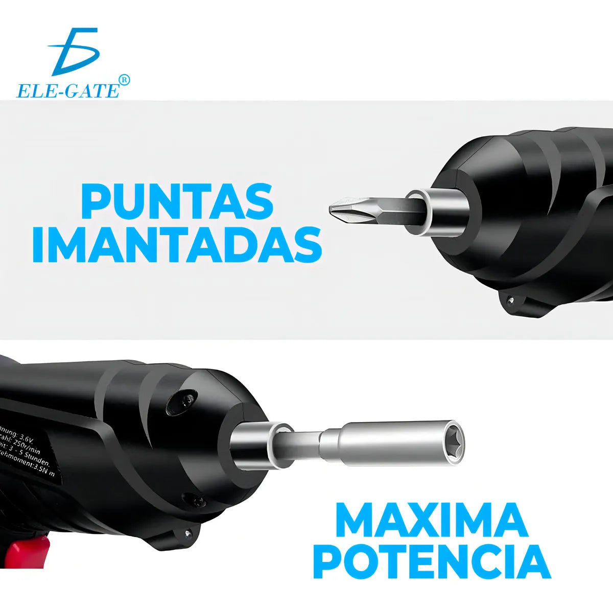 Destornillador Eléctrico Taladro Inalámbrico Recargable Color Negro