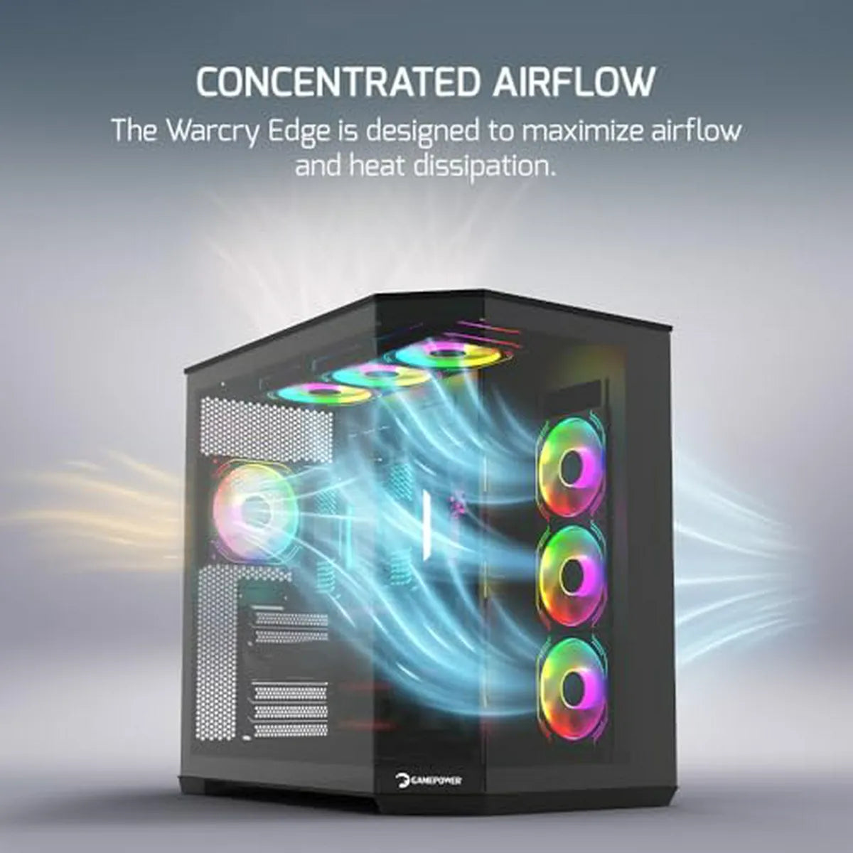 Chasis Gaming Atx Gamepower Warcry Edge Con Diseño Elegante