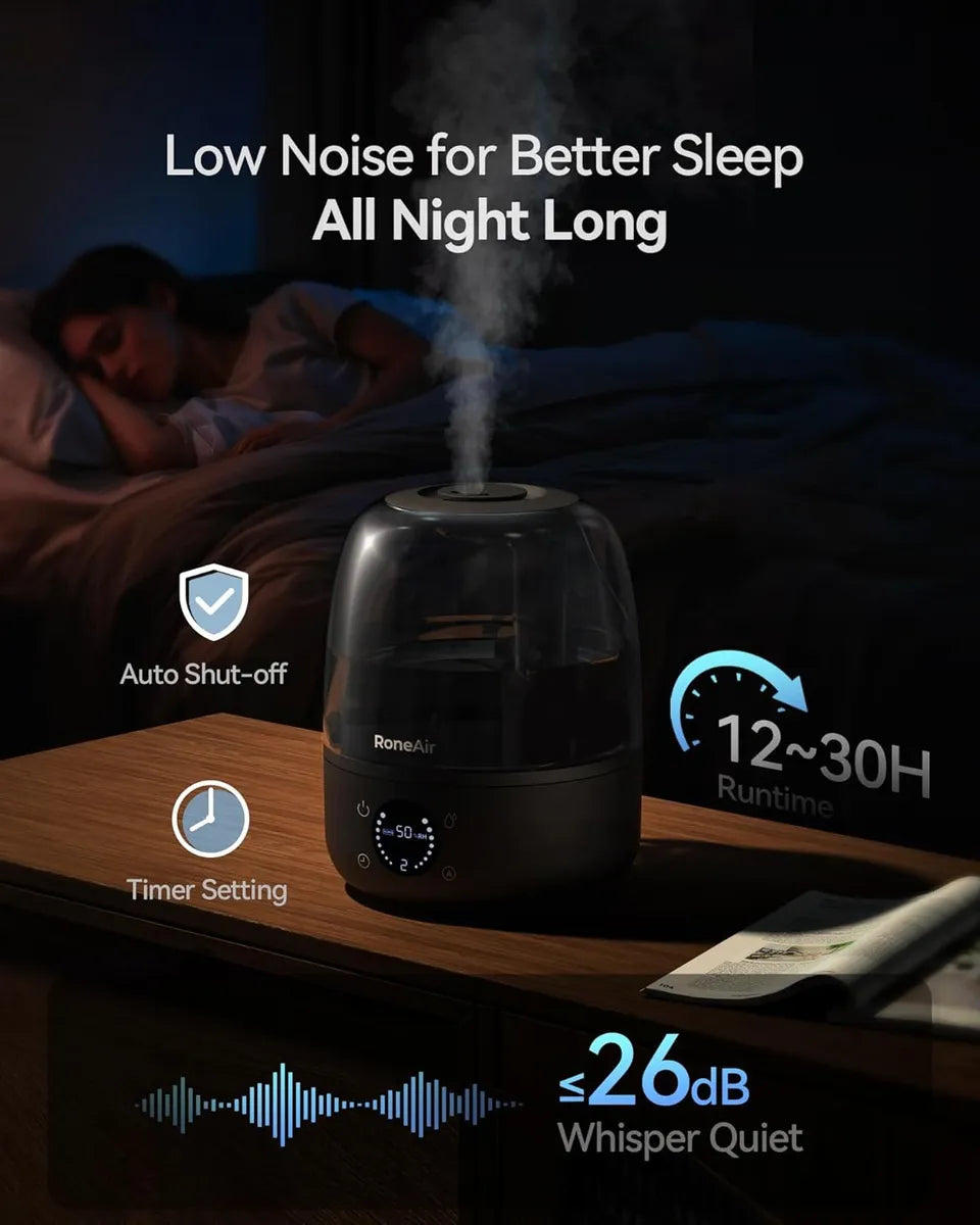 Humidificadores Para Dormitorio Bebes, Ultrasónico - Negro