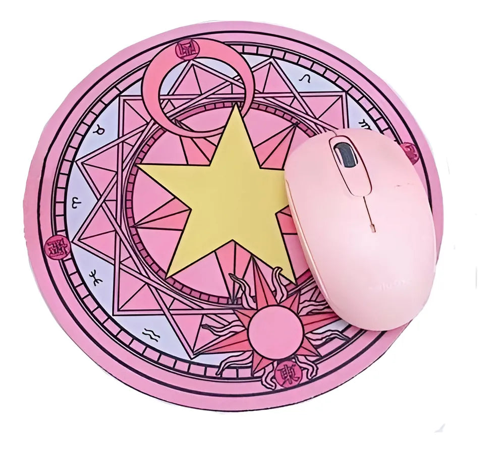Pad Mouse Redondo Sakura Card Captor Negro