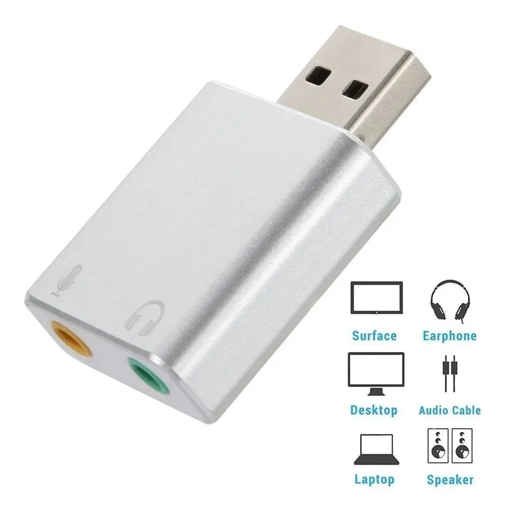 Adaptador Tarjeta De Sonido Usb 7.1 Virtual Premium Externa