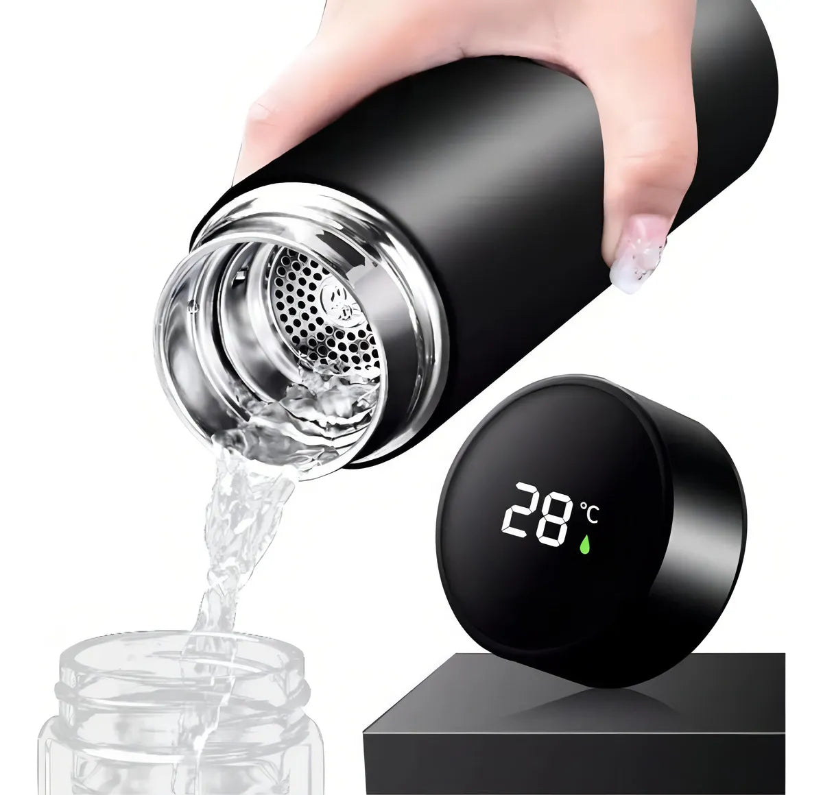 Botella térmica fría y caliente LED con temperatura digital táctil