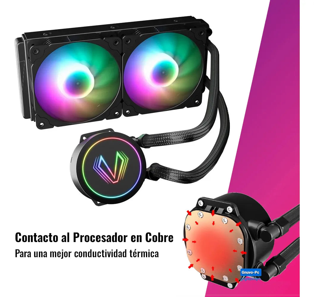 Enfriamiento Liquido Cooler Pc 240 Argb Lga 1700 Am5 1200