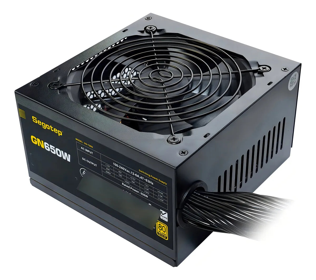 Fuente de poder para PC Segotep GN650W 650W negra