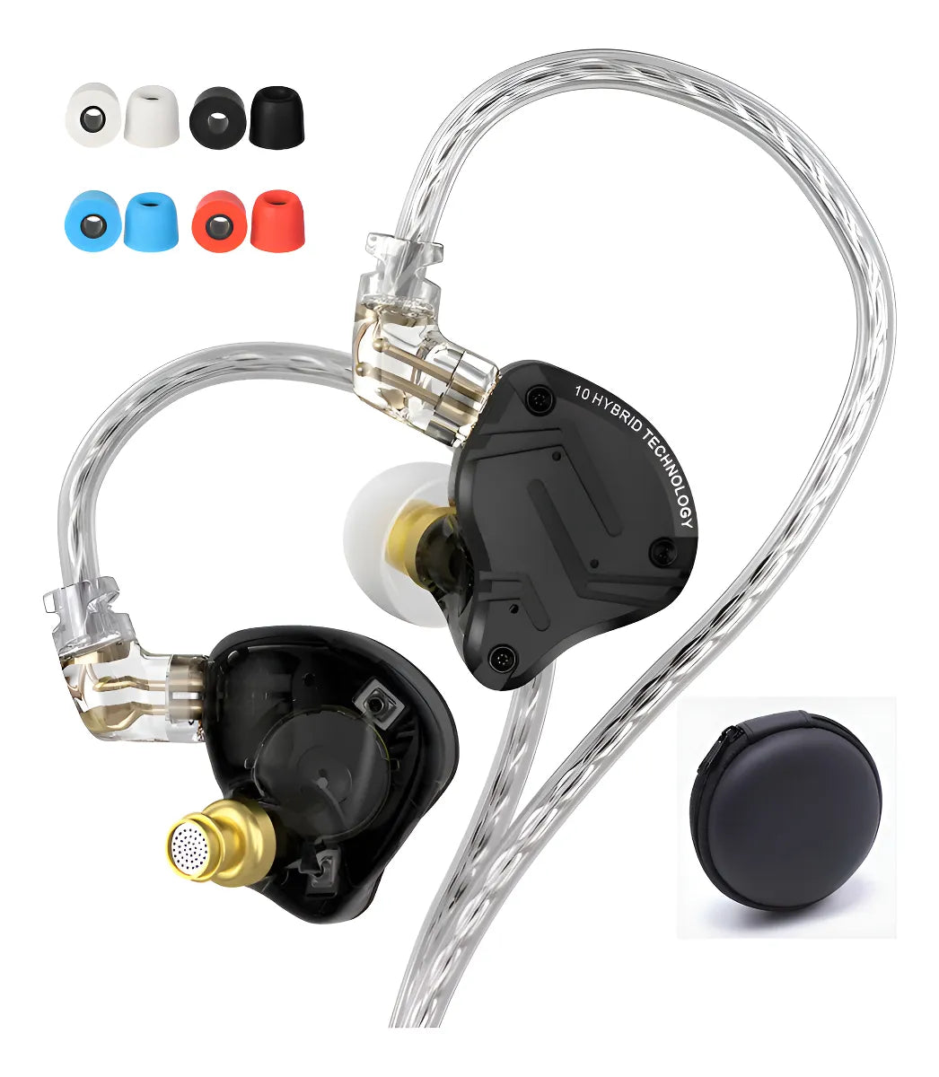 Audífonos Kz Zs10 Pro X Monitor In Ears Sin Micro Y Estuche Negro