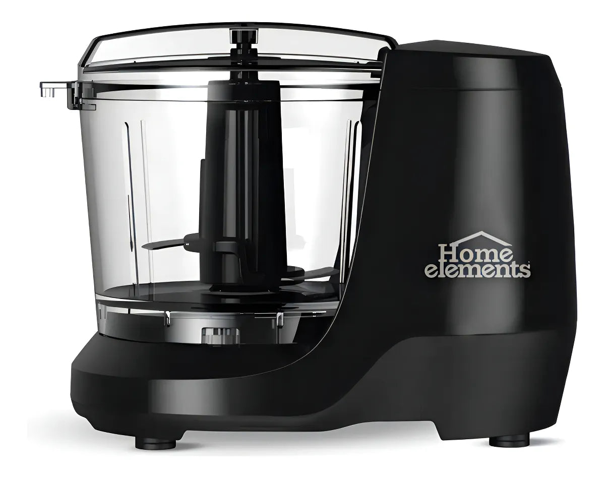 Picatodo Mini Procesador De Alimentos Home Elements 350ml Color Negro