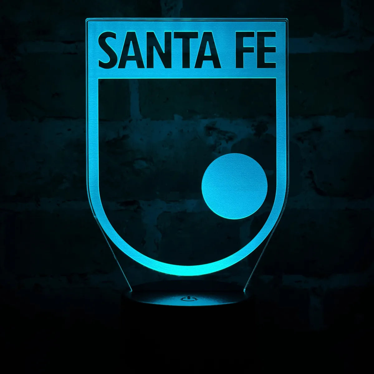 Lámpara De Noche Led Santa Fe Holograma Decoración Regalo Negro
