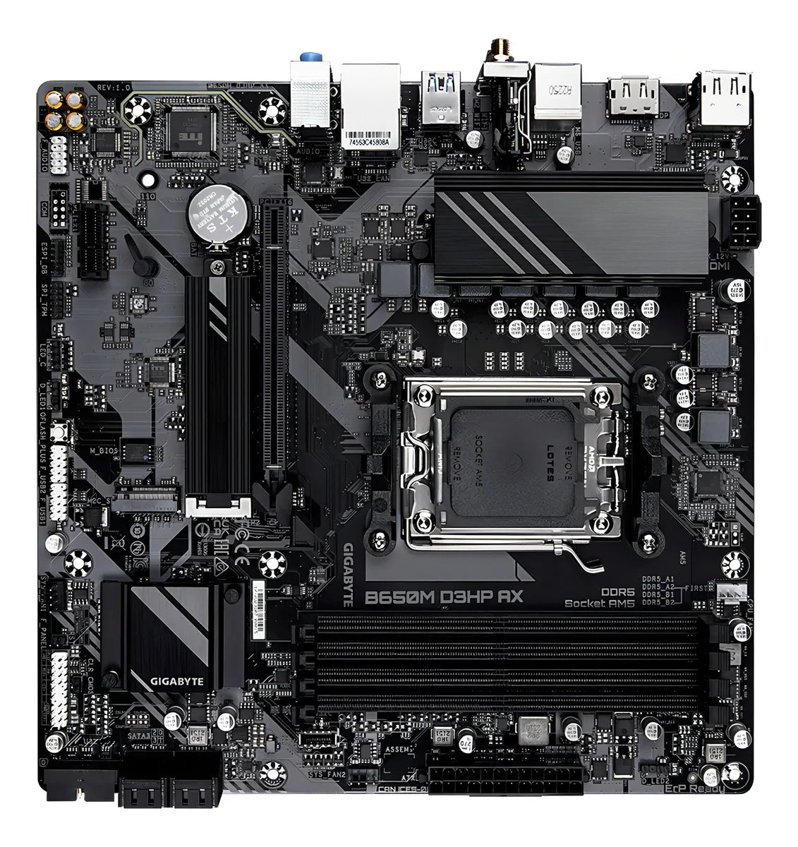 Motherboard Gigabyte B650m D3hp Ax Ddr5 Am5 Black Micro Atx