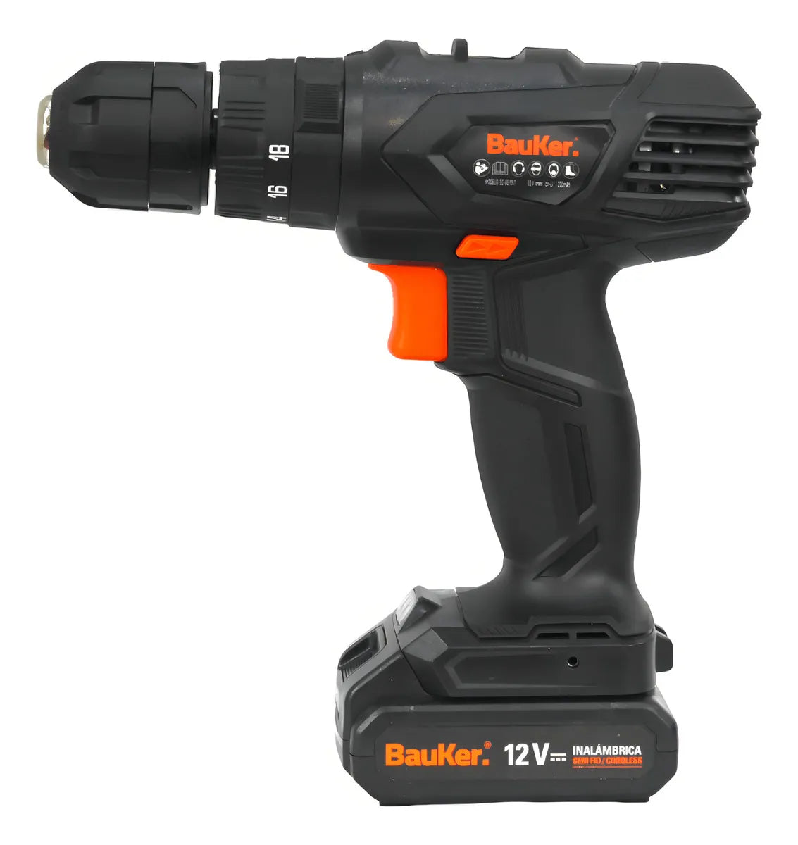 Taladro Percutor Inalámbrico Bauker 3/8 12v 1.3ah