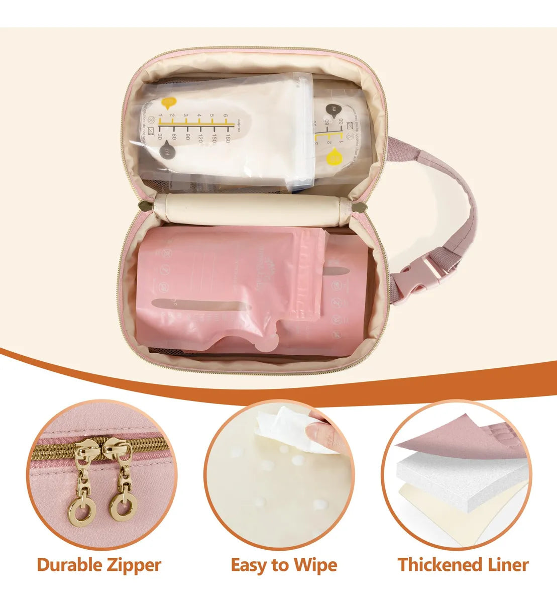 Damero Bolsa Enfriadora De Leche Materna Con 4 Bolsas De Hie