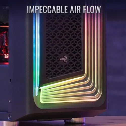 Gabinete Gamer Aerocool Interstellar Rgb 5 Fans Color Negro