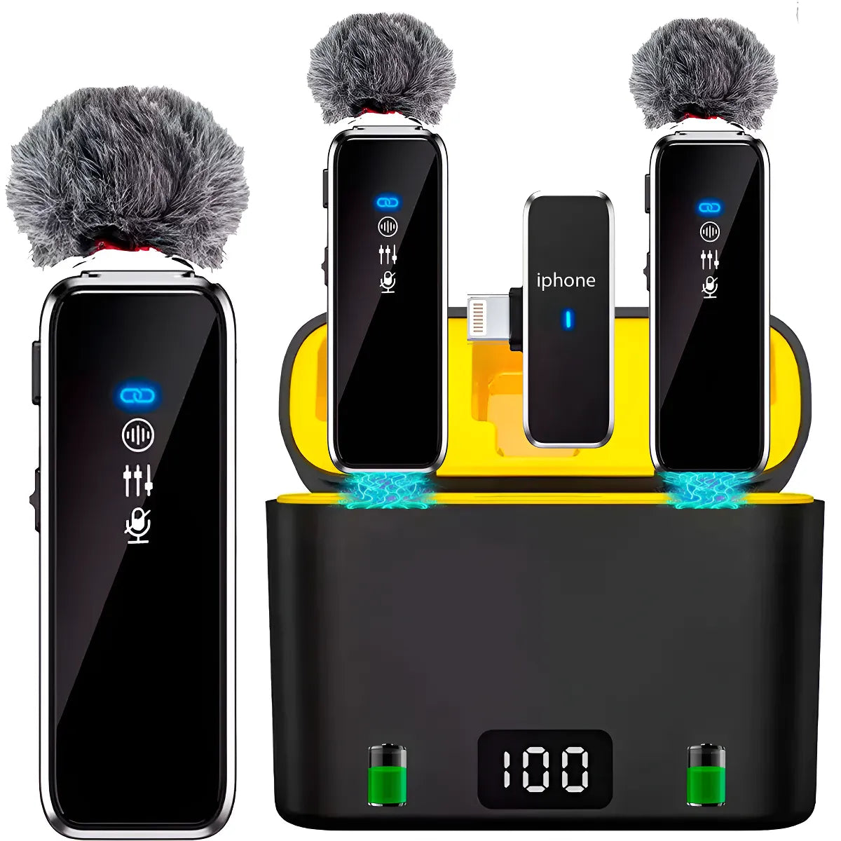 Micrófono inalámbrico de doble solapa Para Celular iphone lightning Versiones anteriores al Iphone 15