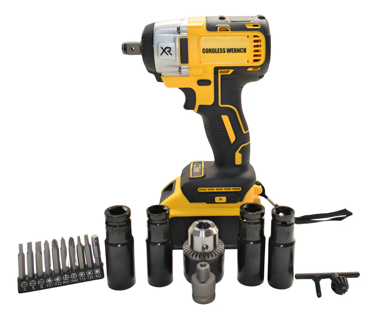 Pistola Llave Impacto Mandril Inalambrica 1/2 Reversible - Amarillo - 50