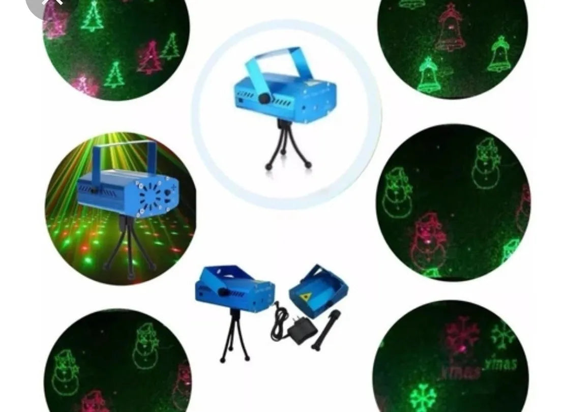 Proyector 6 Figuras Laser Verde Rojo Audioritmico Soporte Rojo/verde