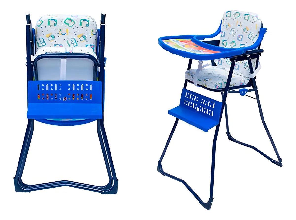 Silla Comedor Plegable Para Bebe Niña Y Niño Color Azul Color
