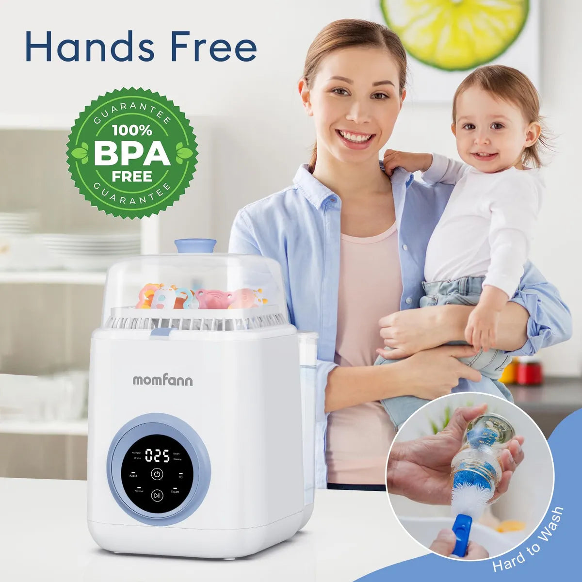 Momfann Lavadora De Biberones 4 En 1 Con 2 Tiempos De Lavado