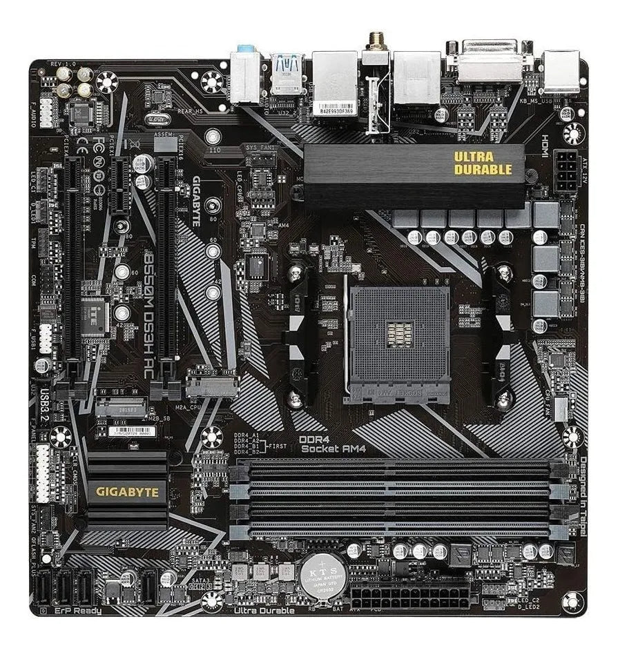 Motherboard Gigabyte B550m Ds3h Ac Amd Am4 Ddr4 Wifi Negro
