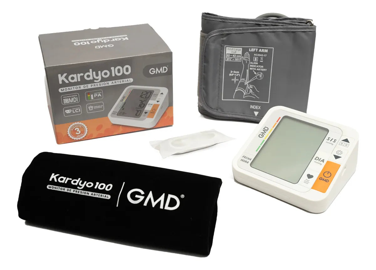 Tensiómetro Digital De Brazo Con Cargador + Termometro Gmd Blanco