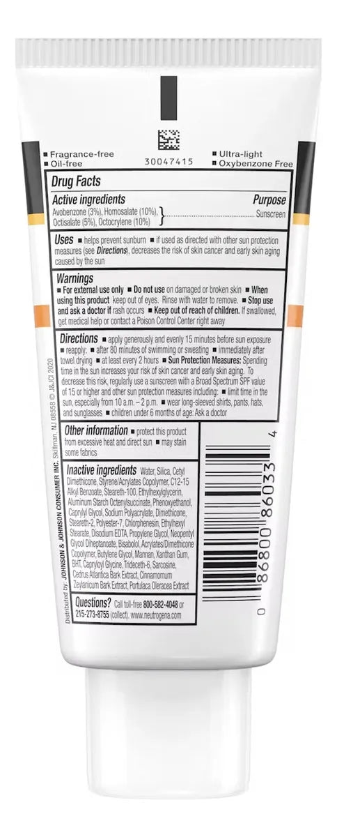 Neutrogena Clear Face Liquid Lotion Sunscreen For Acne-prone