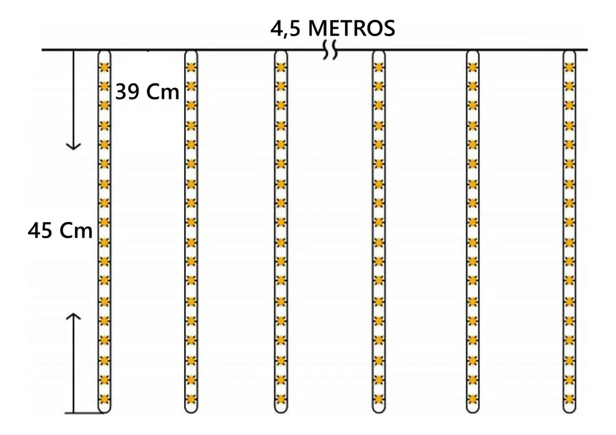 Luces Led Lagrima Meteoro X 8 Decoracion Navidad Calida Amarillo