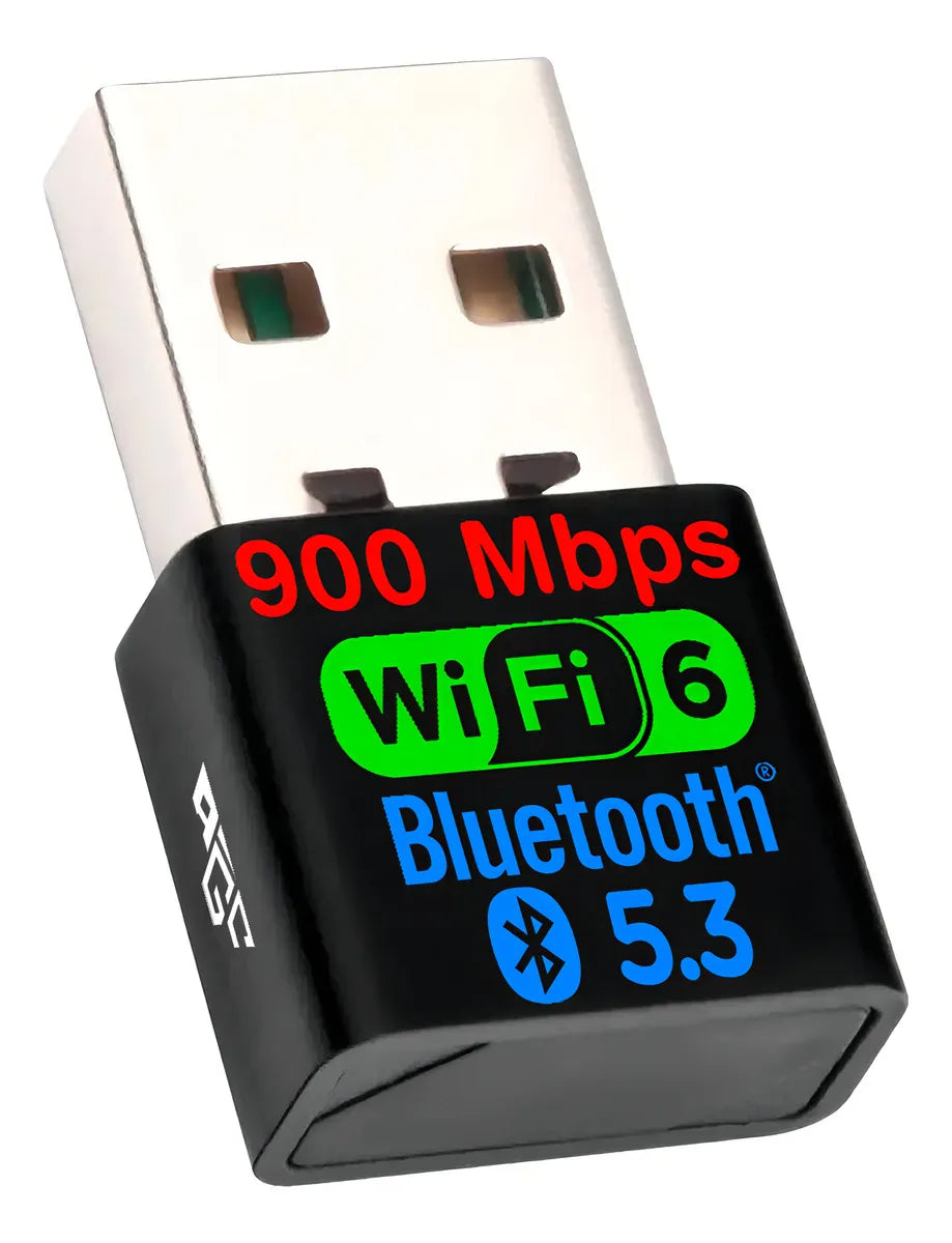 Adaptador Wifi Usb Tarjeta Red Pc 6g 5g Ax 900 Bluetooth 5.3 Doble Banda Dual / Windows 10 Y 11 / Marca Agc Tecnologia