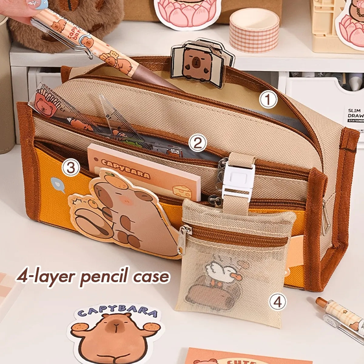 Kit Escolar Oficina Chigüiro Papelería Capibara Regalo Cumpl