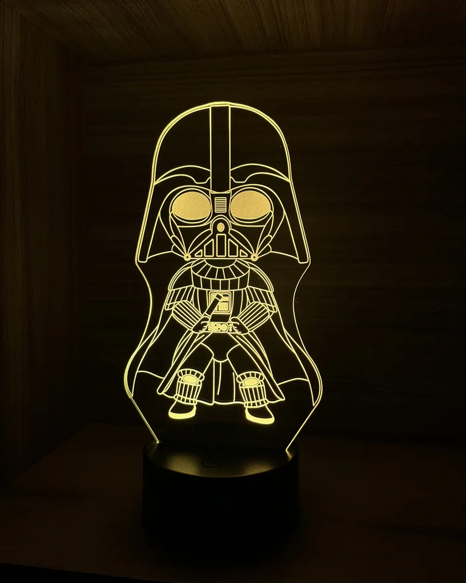 Lámpara De Noche 3d Darth Vader Star Wars Holograma Regalo - Negro