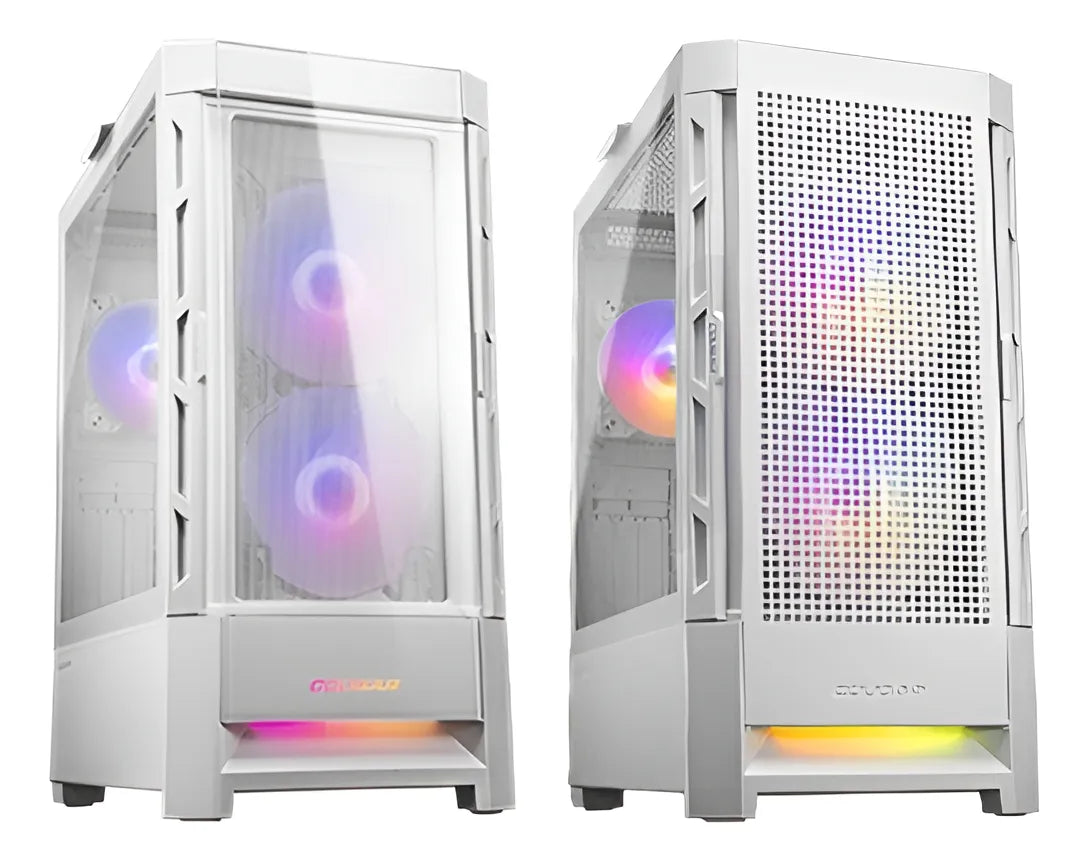 Armario Cougar Duoface Rgb de vidrio templado blanco para jugadores. Medio