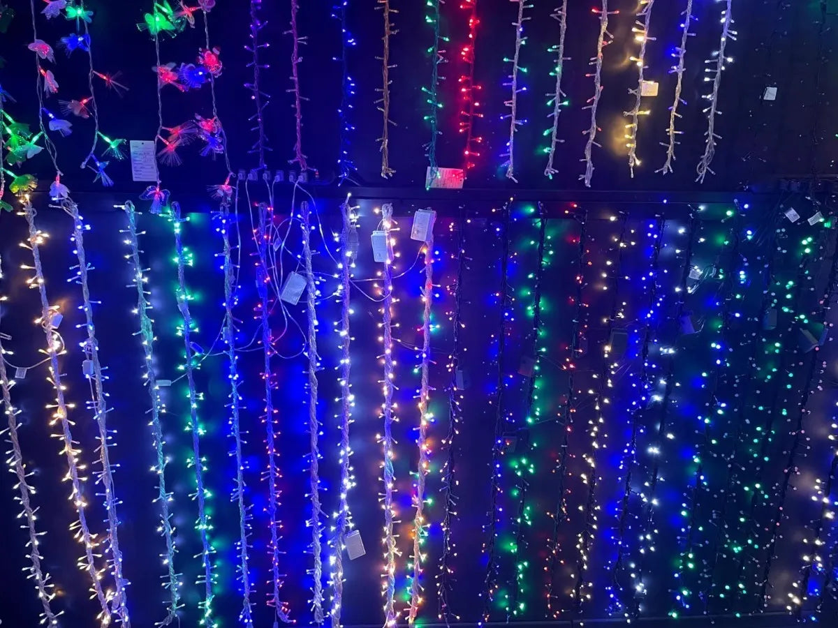 Luz Lineal Navidad Calida 16 Mts 200 Bombillos Cable Verde