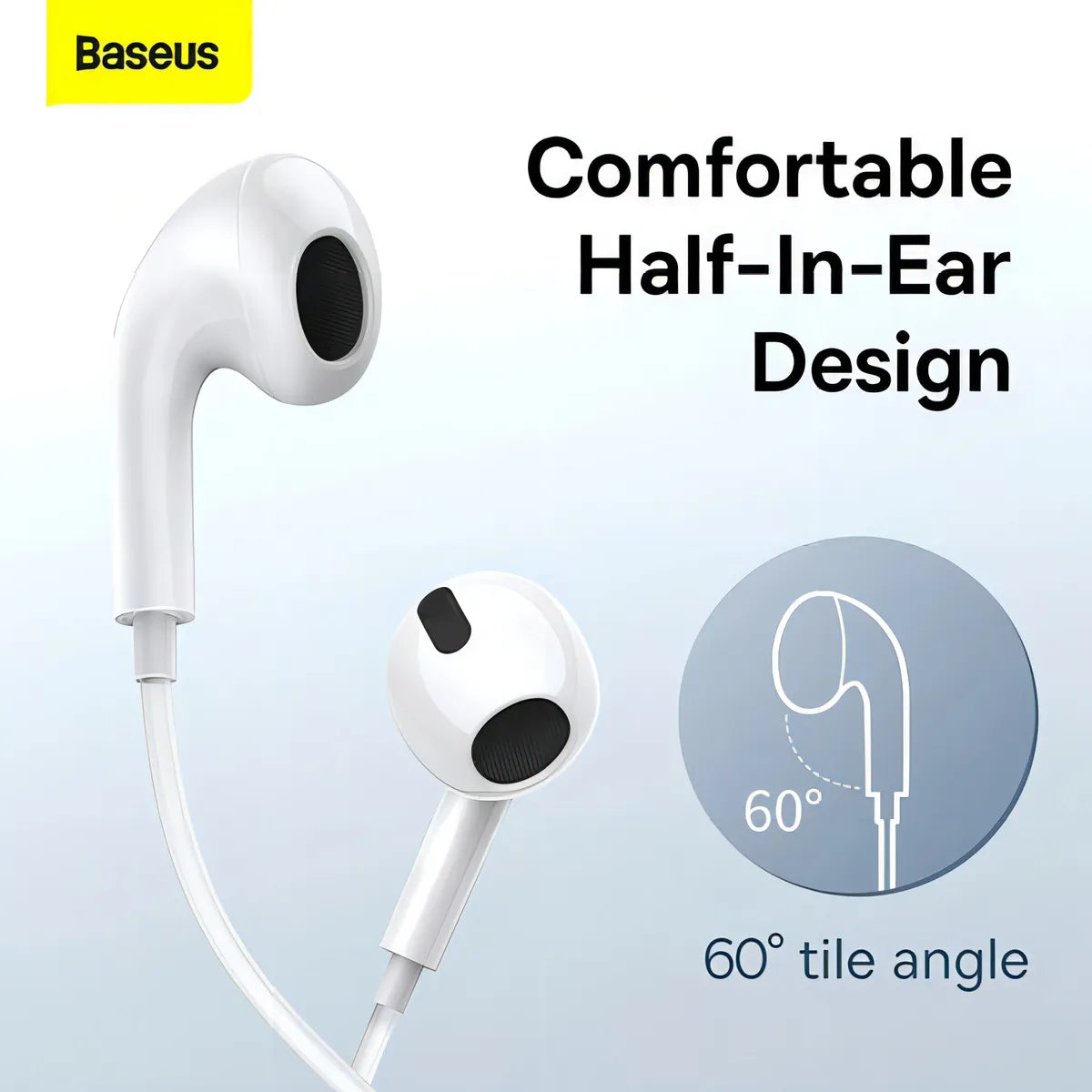 Audífonos Con Cable Baseus Tipo-c Con Micrófono Para Xiaom Color Blanco