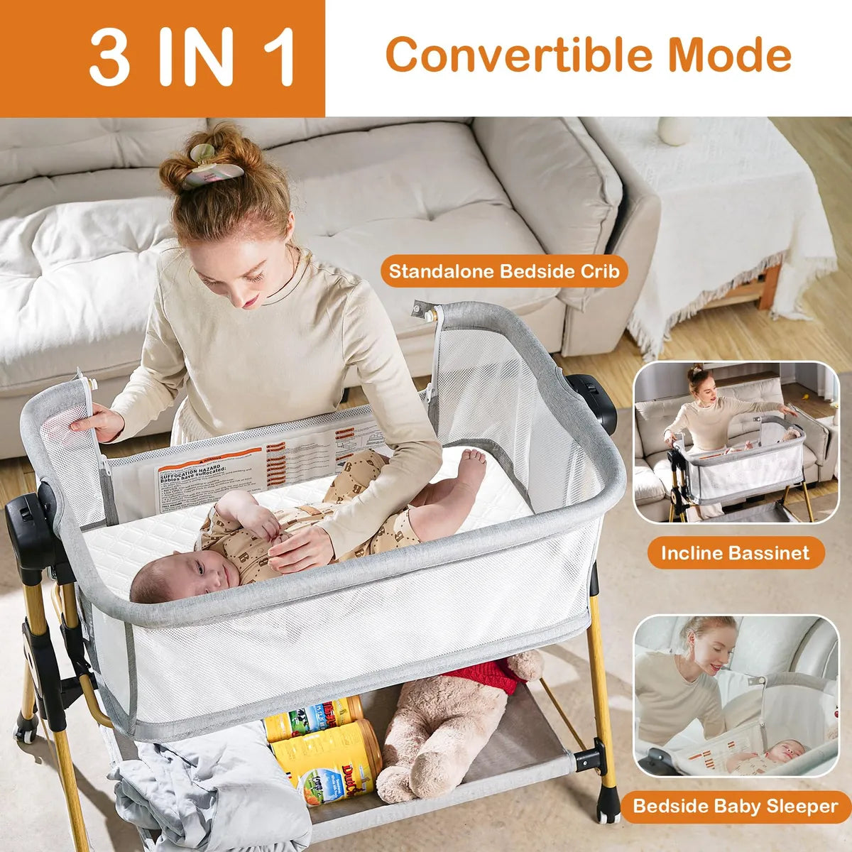 Kingobabys Cuna De Bebe, Moises De Noche Para Bebe, Cuna Mec