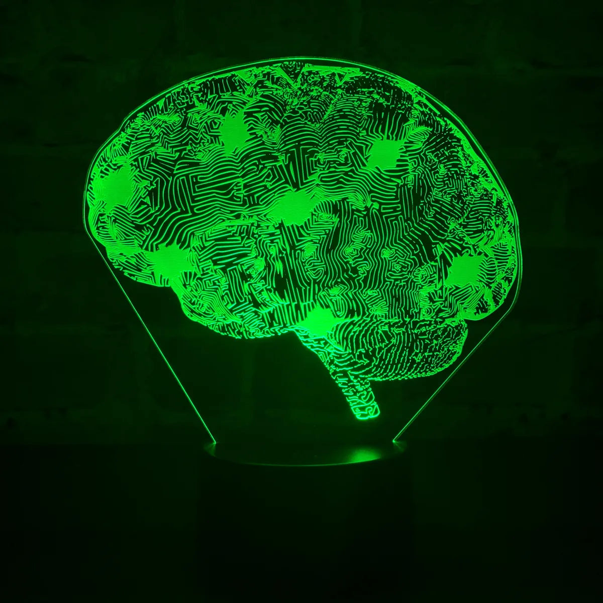 Lámpara De Noche Led Cerebro Holograma Regalo Decoración Negra