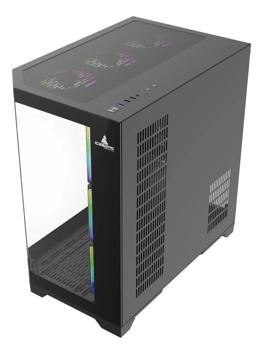 Chasis Iceberg Crystal Edge Negro X7 Fan Argb Maxi Infinity