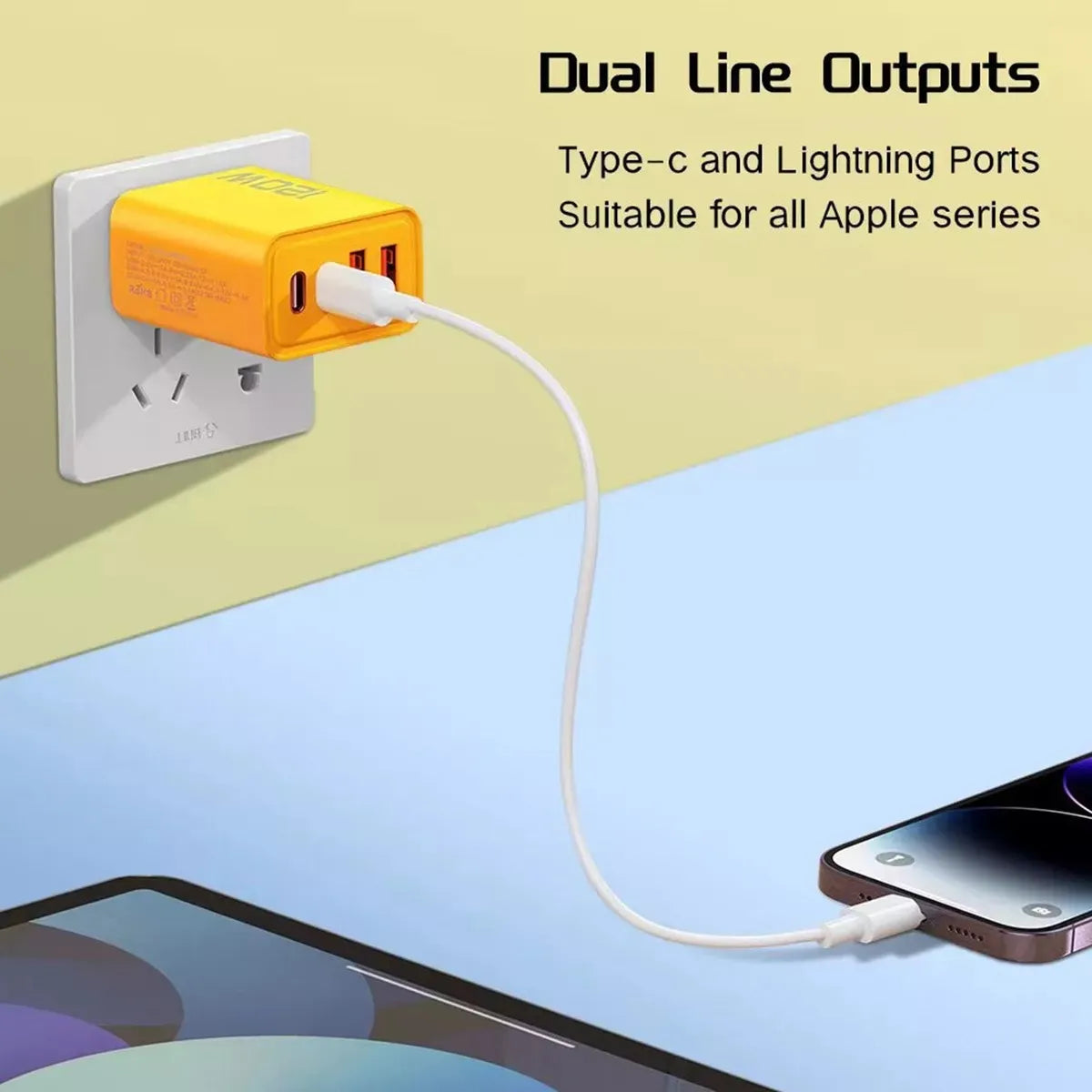Cargador De Teléfono Celular De 120w Amarillo