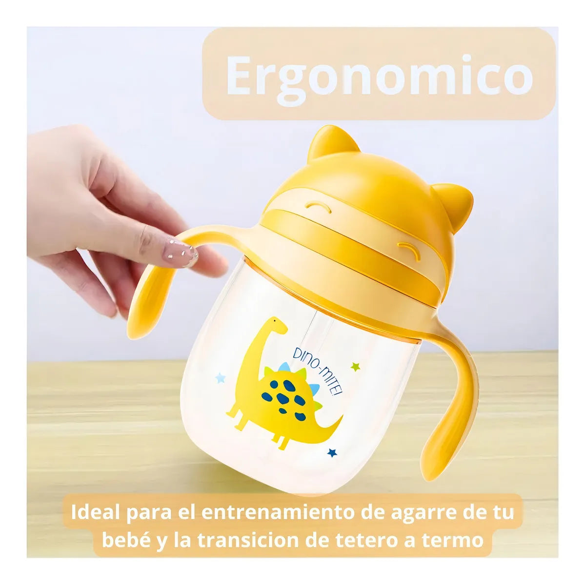 Vaso Entrenador Para Bebe Pitillo 360° Tritan Con Colgadera Color Verde Musgo