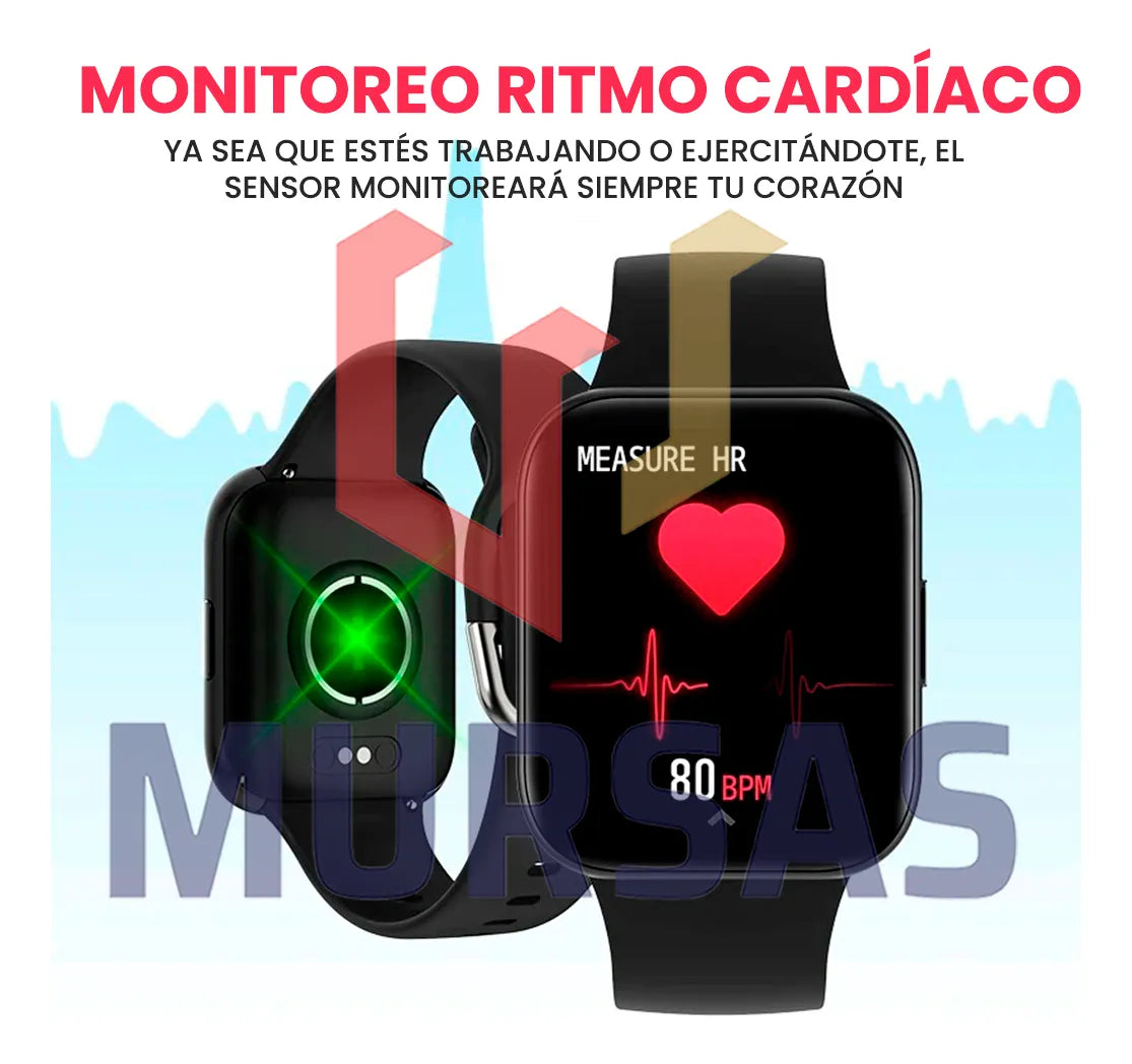 Reloj Smartwatch Deportivo Redes Sociales Llamadas Táctil Negro
