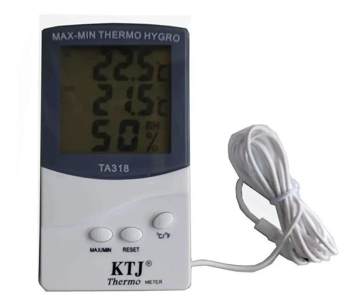 Termohigrometro Digital Termometro Reloj Sonda Ta318