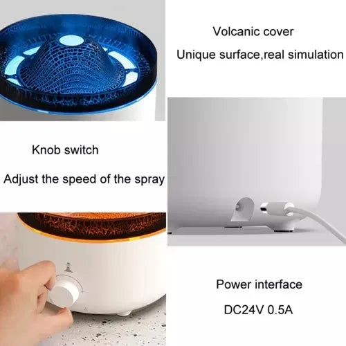 Humificador Difusor De Aromas Volcan Led 560m Esencia Color Blanco