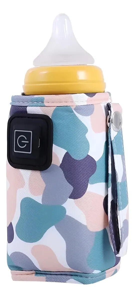 Calentador De Biberón/tetero Para Bebe Portatil Usb Viajero Camuflado Azul Claro