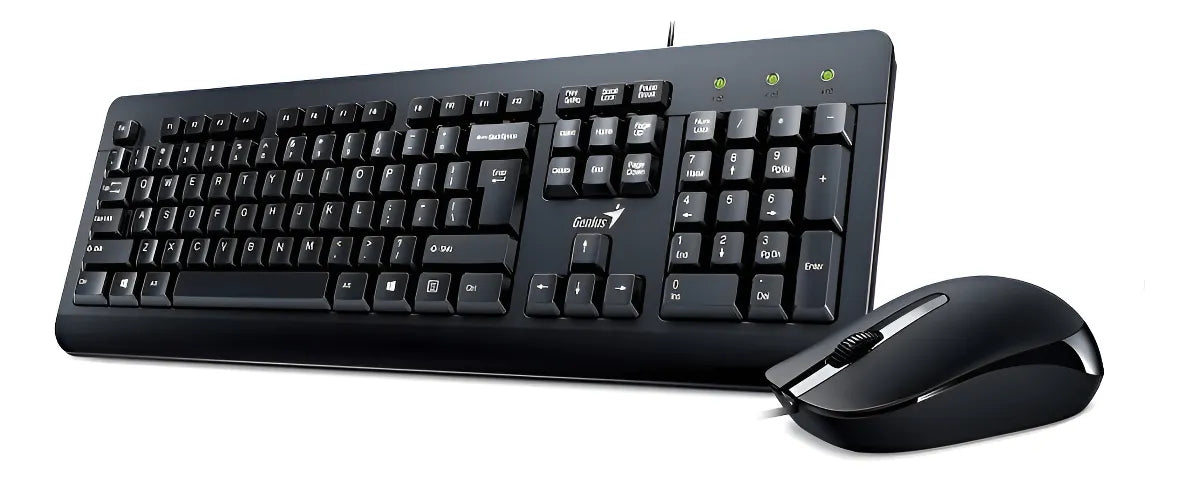 Kit de teclado y mouse Alámbrico Genius KM-160 de color negro- En español