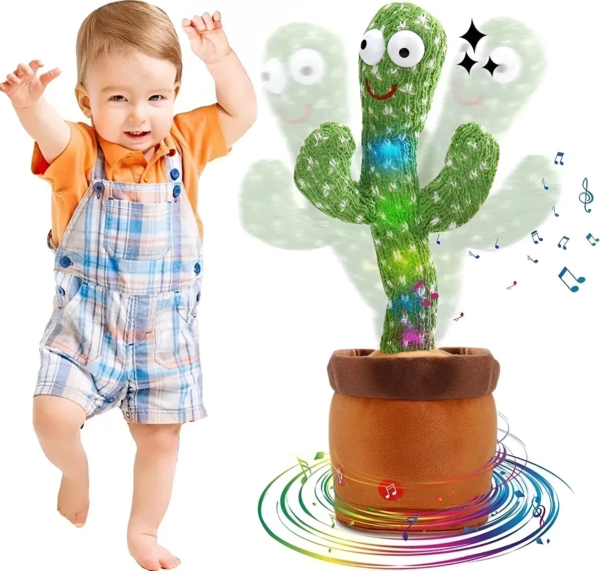 Peluche Dancing Cactus Verde Luz Sonidos Canta Baila Repetidor USB