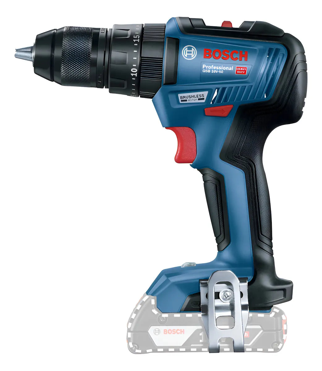 Taladro Percutor Inal ½ Gsb-18v50 Solo Bosch Sin Bat Y Carg Azul Petróleo