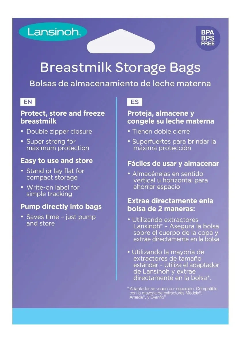 Bolsas Almacenamiento Leche Materna Lansinoh | 25 Unidades