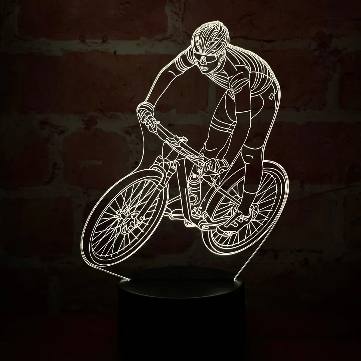 Lámpara Led Ciclista Bicicleta De Montaña Holograma Regalo Negra