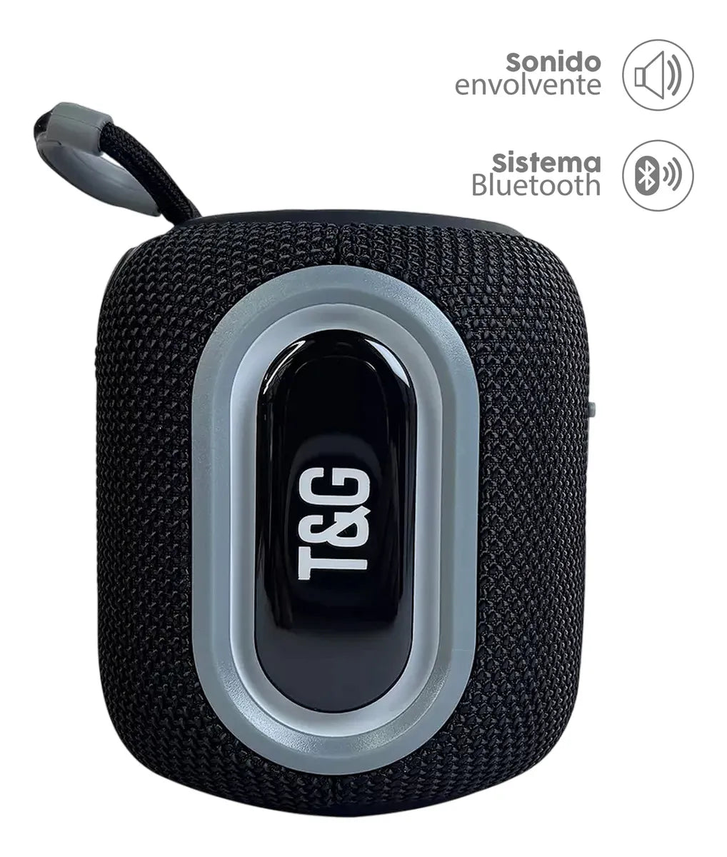 Parlante Altavoz Portátil Bluetooth Tws Envolvente Y Potente Negro