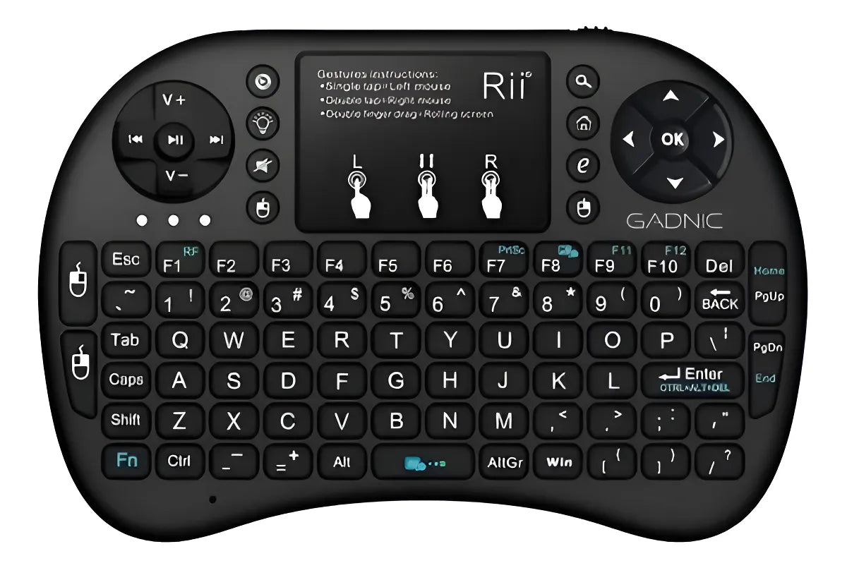 Mini Teclado Inalámbrico Airmouse Android Smart Tv Iluminado Mouse Color Teclado Black